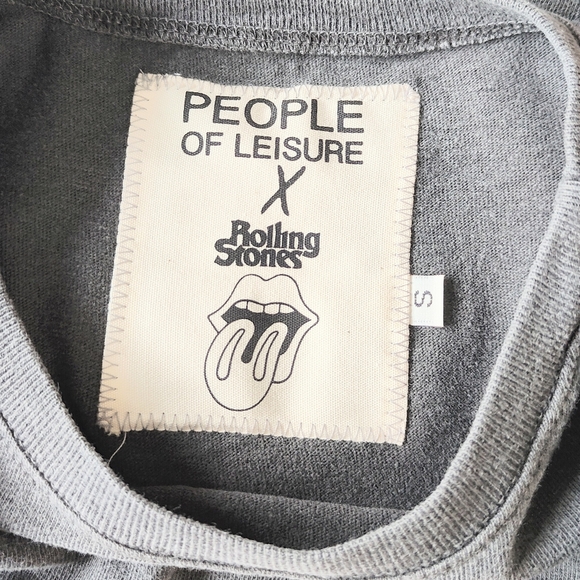 People Of Leisure Band Tee Rolling Stones Graphic Top LA Organic T-shirt Small - Picture 5 of 9